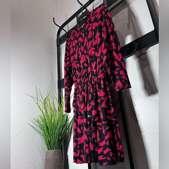 Zara Trafaluc Red Black Peplum Fit & Flare Dress size small - Picture 4 of 16